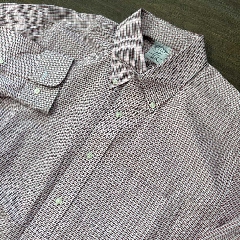 Brooks Brothers‎ Regent Button Down Shirt Sz 16-2/3 Check Plaid Business